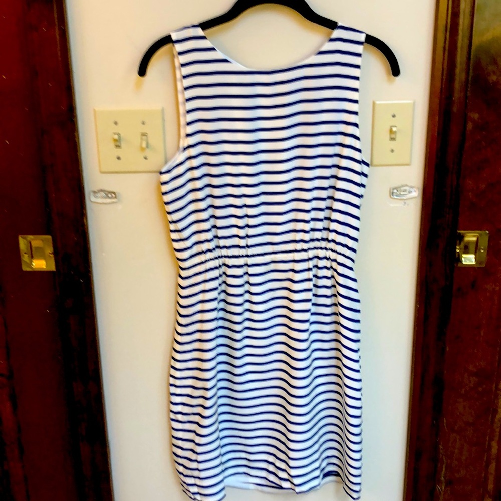 Never worn Jcrew Navy and White dress